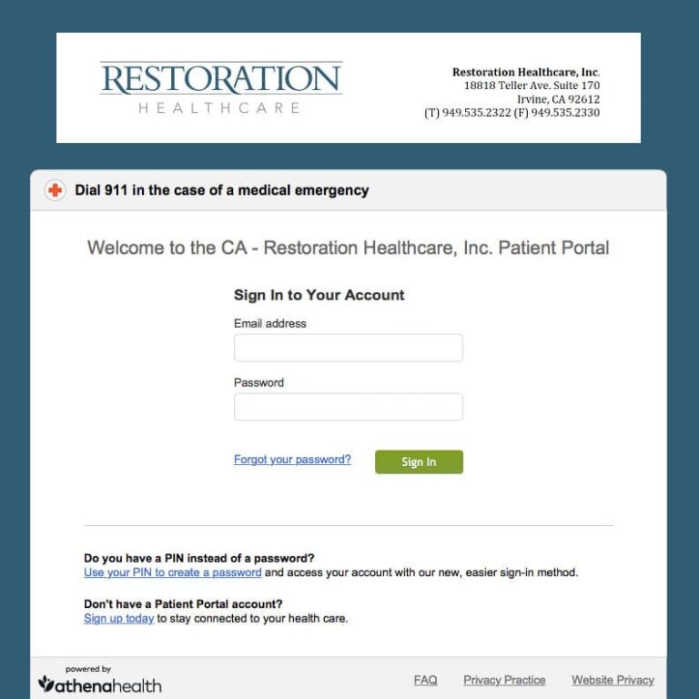 restoration healthcare patient portal