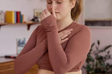 Woman Doing A Breathing Exercise
